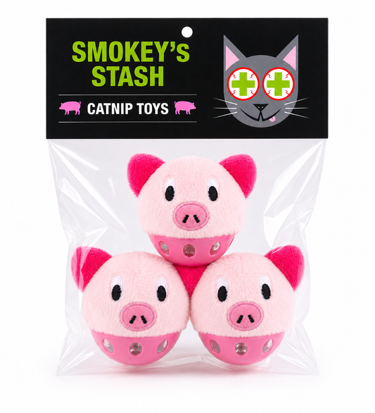 3 Little Pigs - Plush covered plastic toys with bell inside