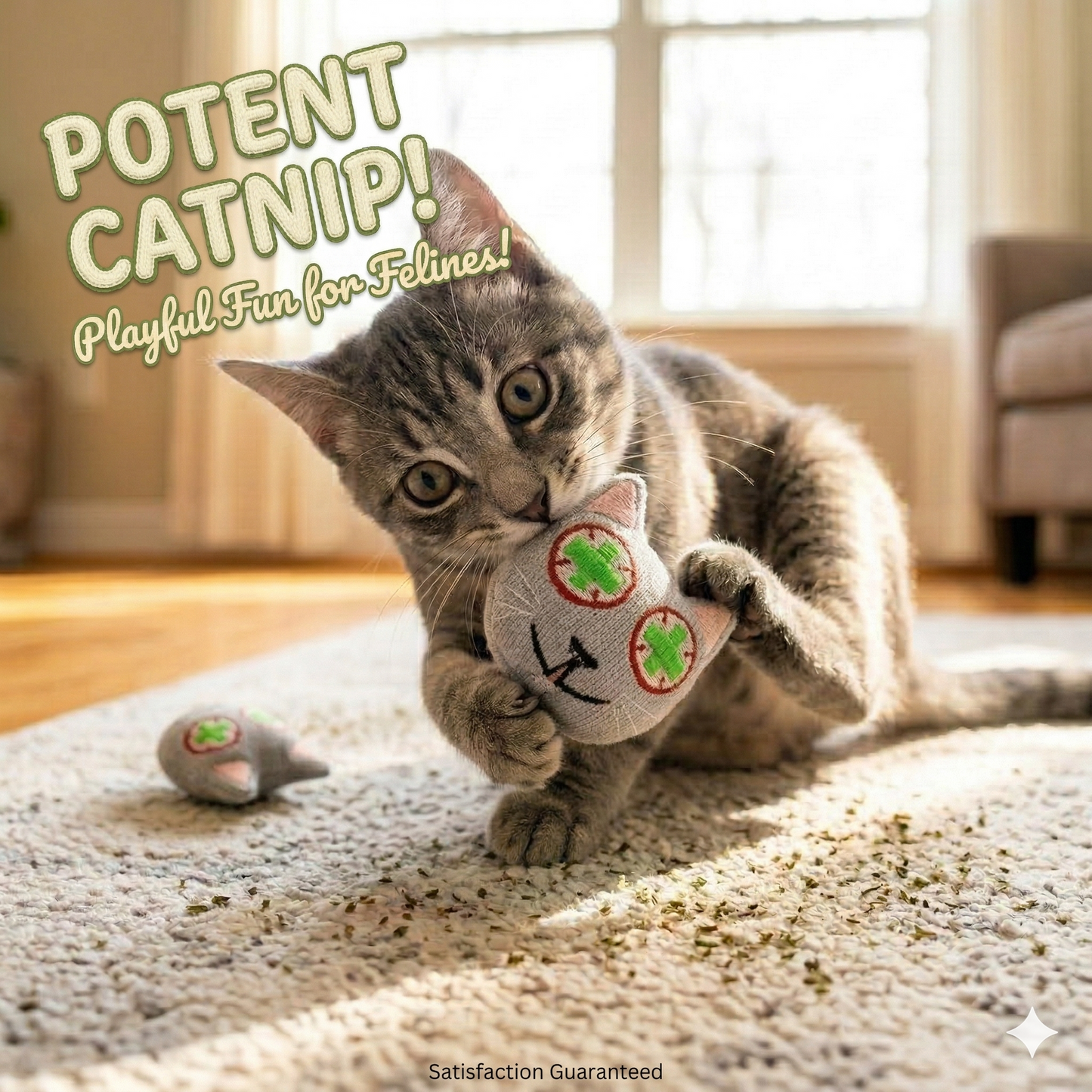 Smokey's Stash Catnip filled toys with Sisal Rope Mice and ball