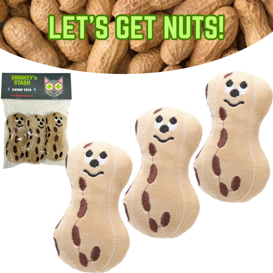 Peanut Party 3-Pack Catnip Cute Plush Cat Toys
