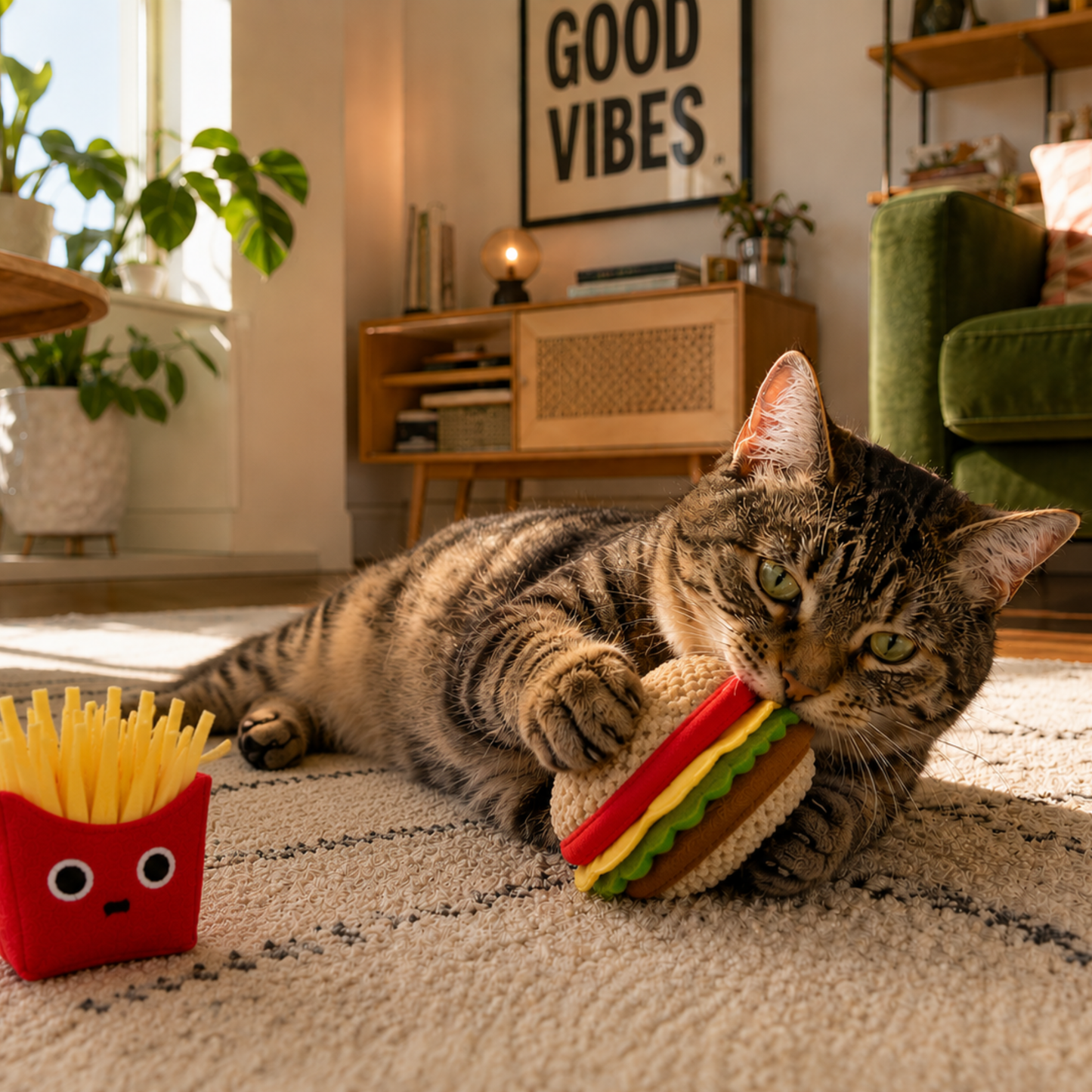 Smokey's Stash 2 Catnip Filled Burgers and Fries Combo