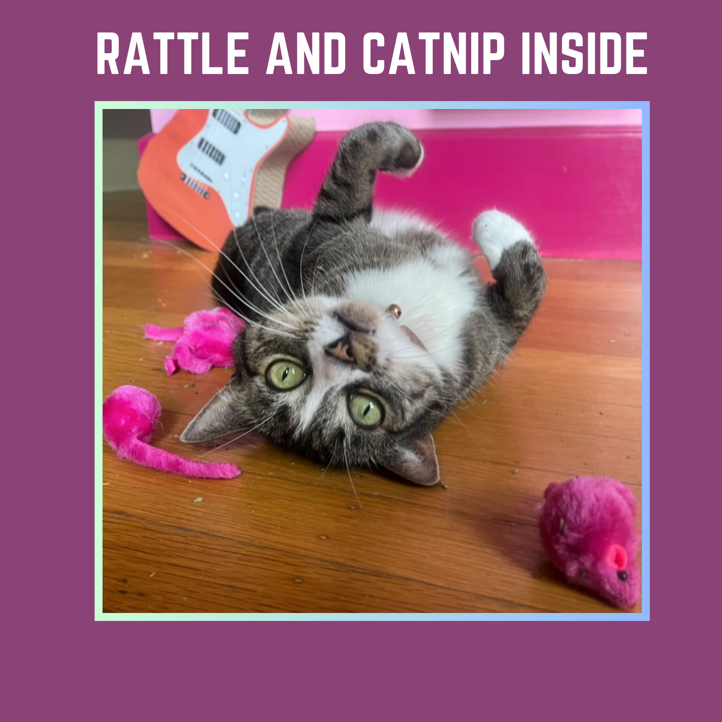 12 Per Pack Multi Color Realistic Small Mouse with Rattle and Catnip Safe for Adult cats and kittens 5.5 inches long Faux Fur