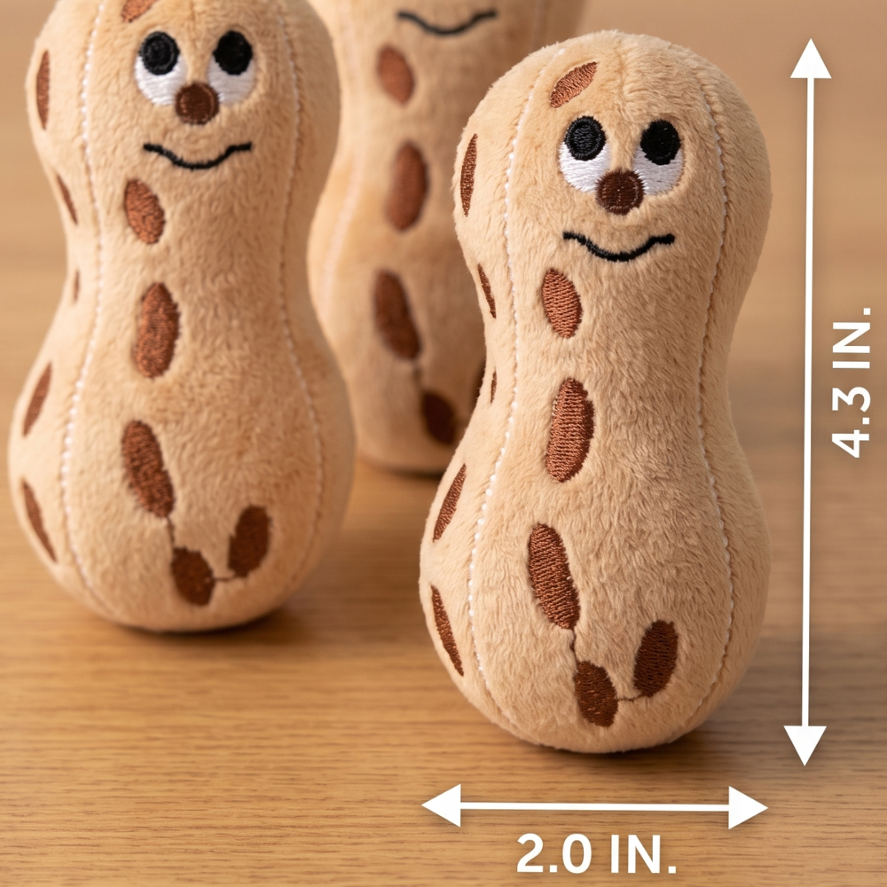 Peanut Party 3-Pack Catnip Cute Plush Cat Toys