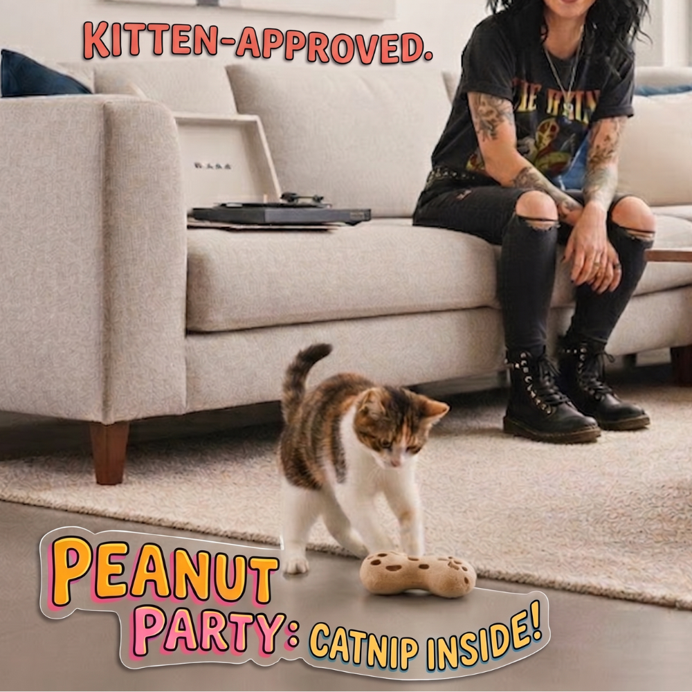 Peanut Party 3-Pack Catnip Cute Plush Cat Toys