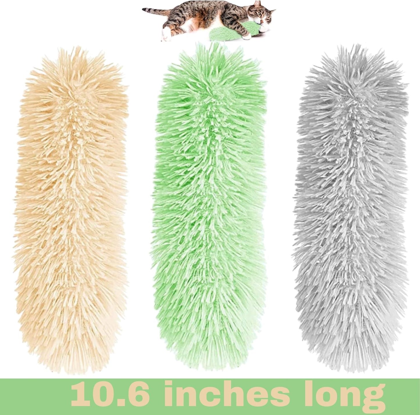 Cat Pillows 3 Pack Durable Large Toys for Cats or Kittens Soft Plush Kicker Stuffed with Catnip and Crinkle Sound for Indoor Cats and Promotes Exercise for Pets